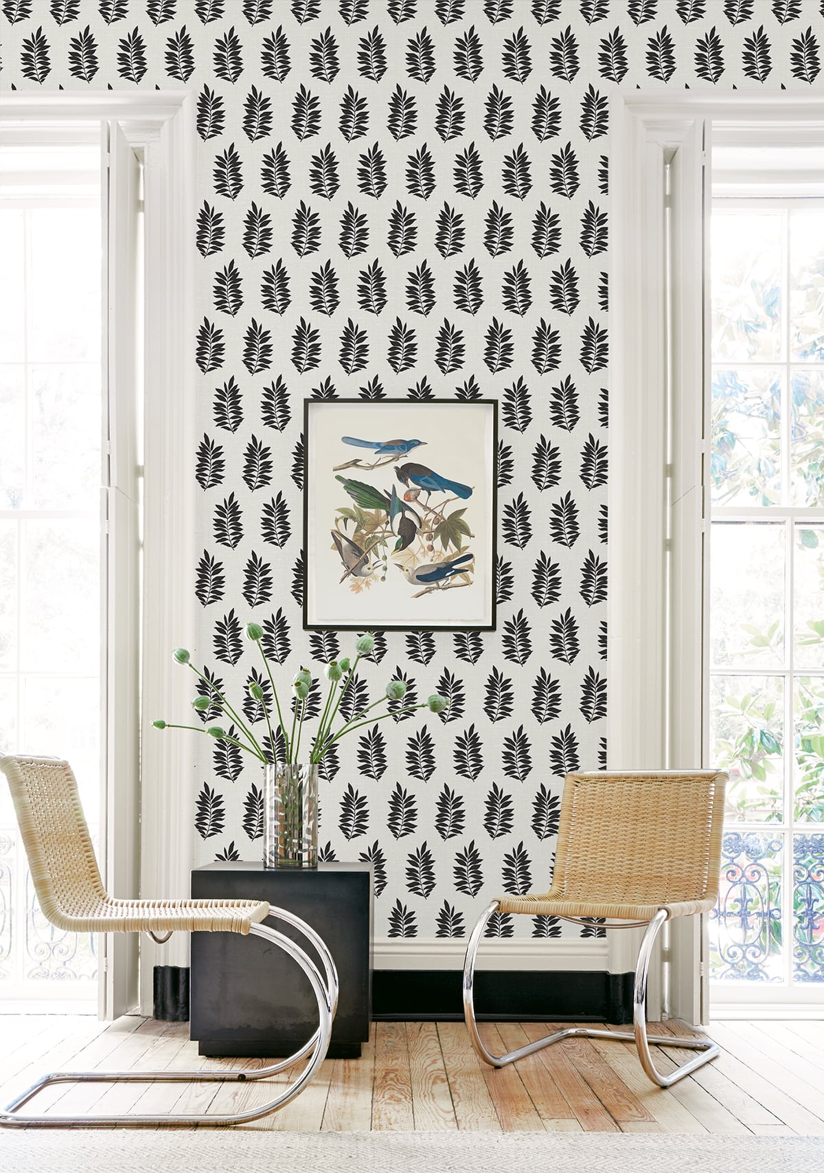 Botanical wallpaper entryway SL80300 from The Simple Life collection by Seabrook Designs