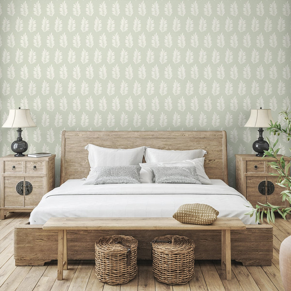 Botanical wallpaper bedroom SL80304 from The Simple Life collection by Seabrook Designs