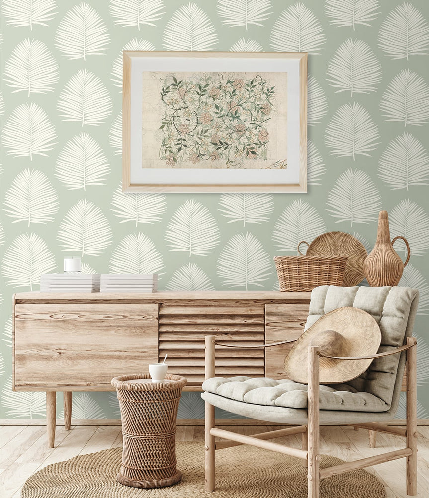 Palm wallpaper decor SL80704 from The Simple Life collection by Seabrook Designs