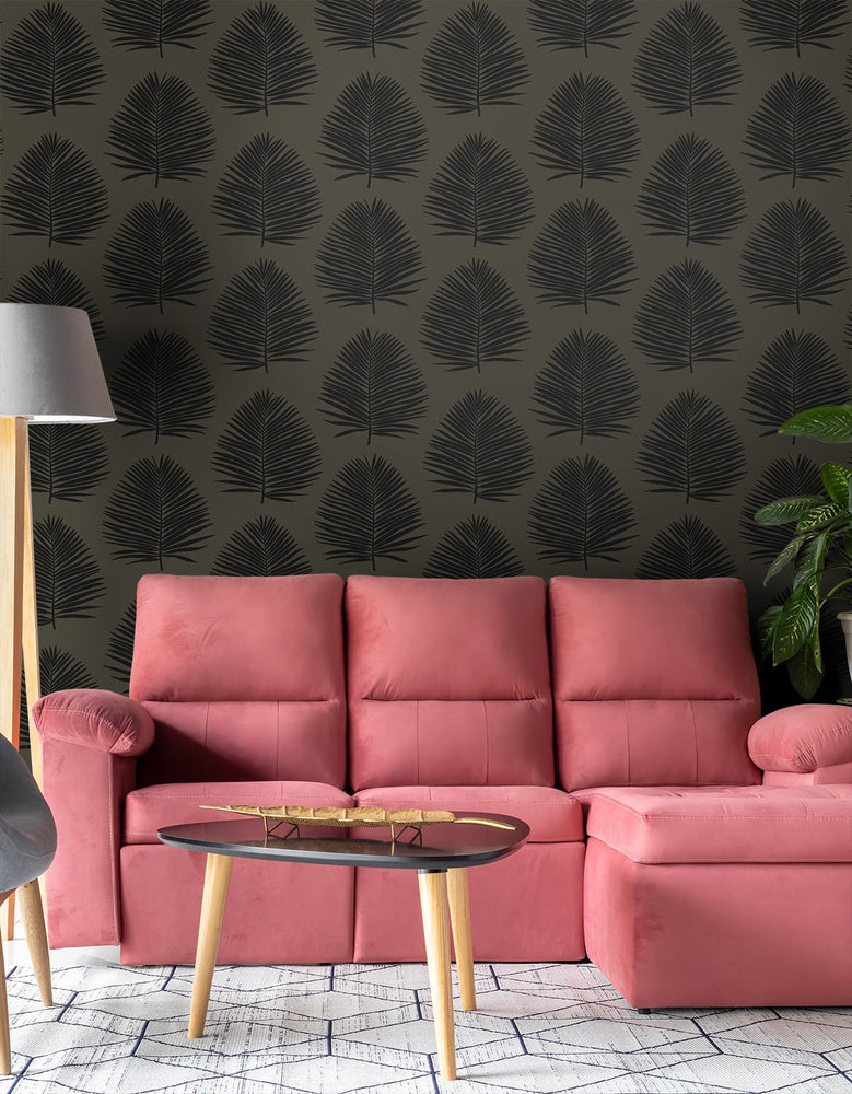 Palm wallpaper living room SL80710 from The Simple Life collection by Seabrook Designs