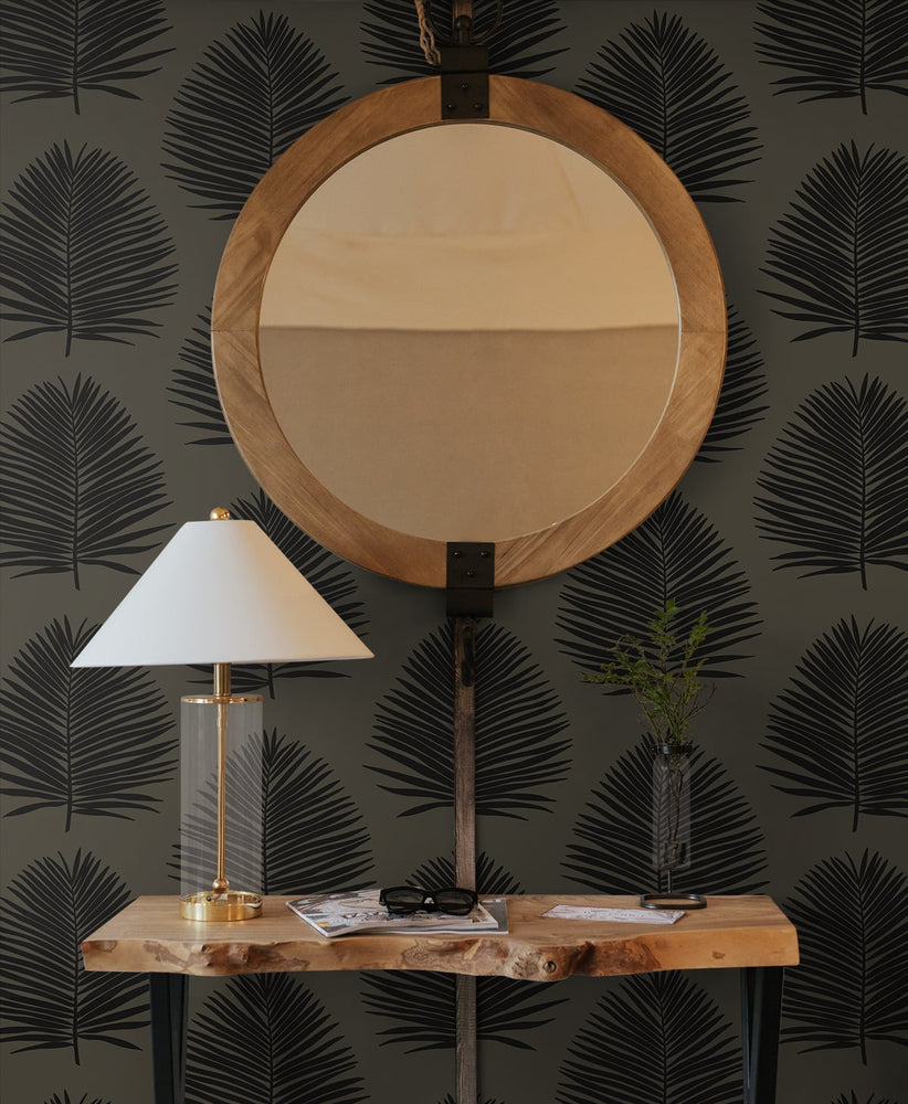 Palm wallpaper decor SL80710 from The Simple Life collection by Seabrook Designs