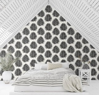 Palm wallpaper bedroom SL80720 from The Simple Life collection by Seabrook Designs