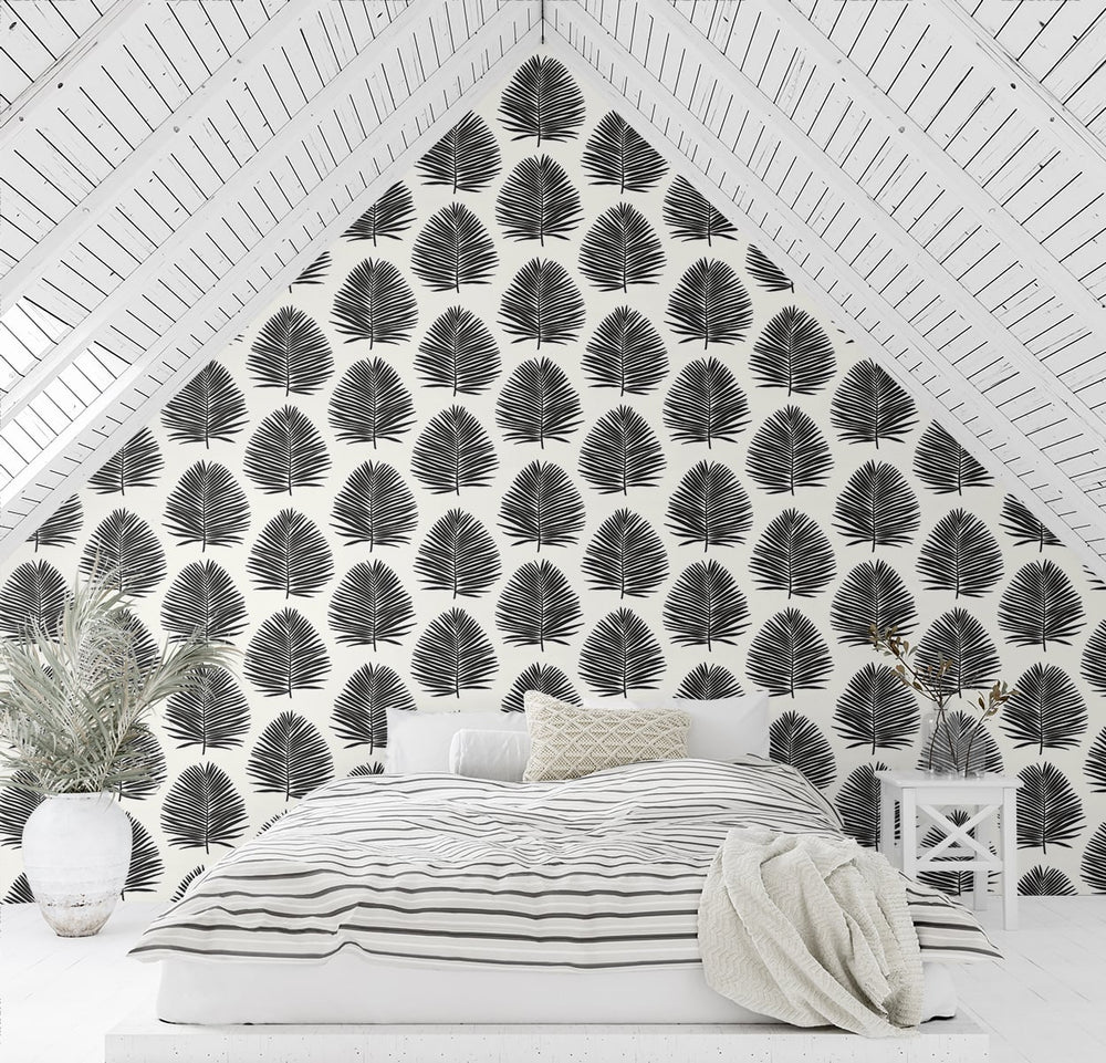 Palm wallpaper bedroom SL80720 from The Simple Life collection by Seabrook Designs