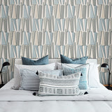 Geometric wallpaper bedroom SL80808 from The Simple Life collection by Seabrook Designs