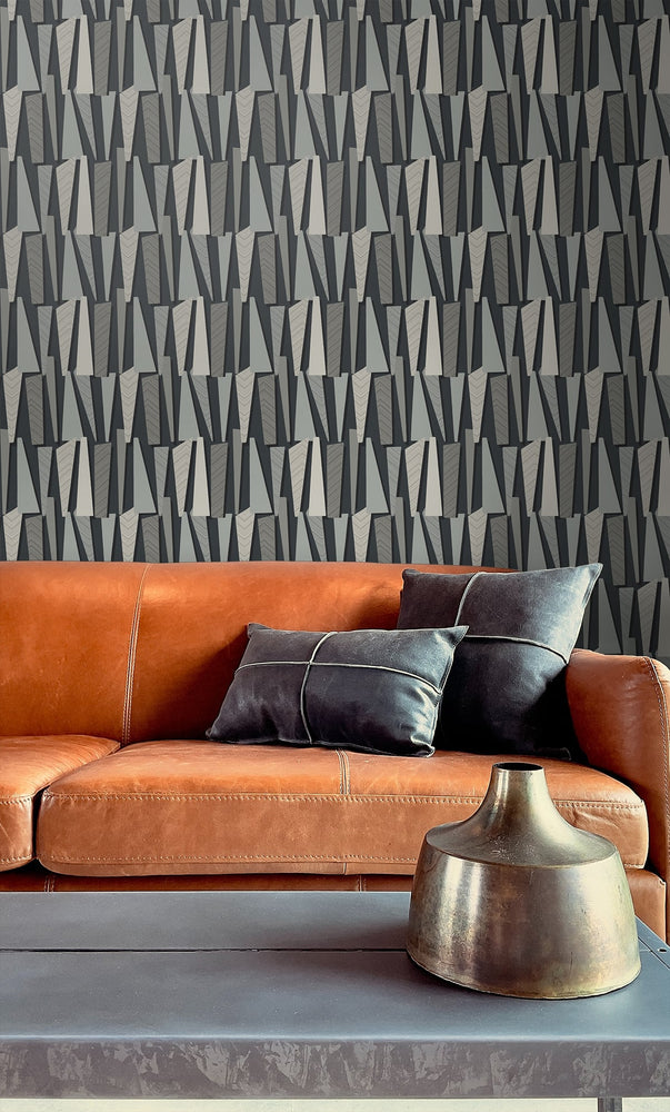 Geometric wallpaper decor SL80810 from The Simple Life collection by Seabrook Designs