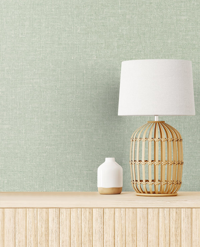 SL81104 faux linen wallpaper decor from The Simple Life collection by Seabrook Designs
