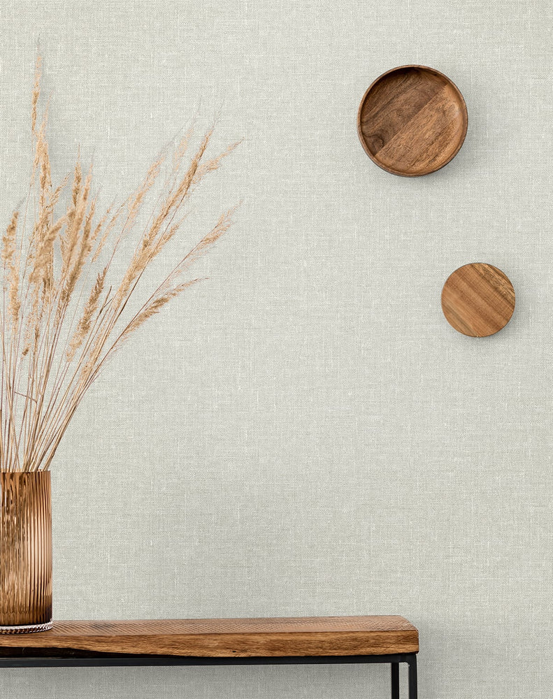 SL81106 faux linen wallpaper accent from The Simple Life collection by Seabrook Designs