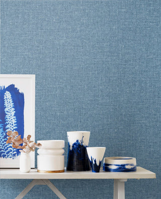 SL81112 faux linen wallpaper decor from The Simple Life collection by Seabrook Designs