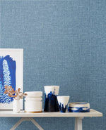 SL81112 faux linen wallpaper decor from The Simple Life collection by Seabrook Designs