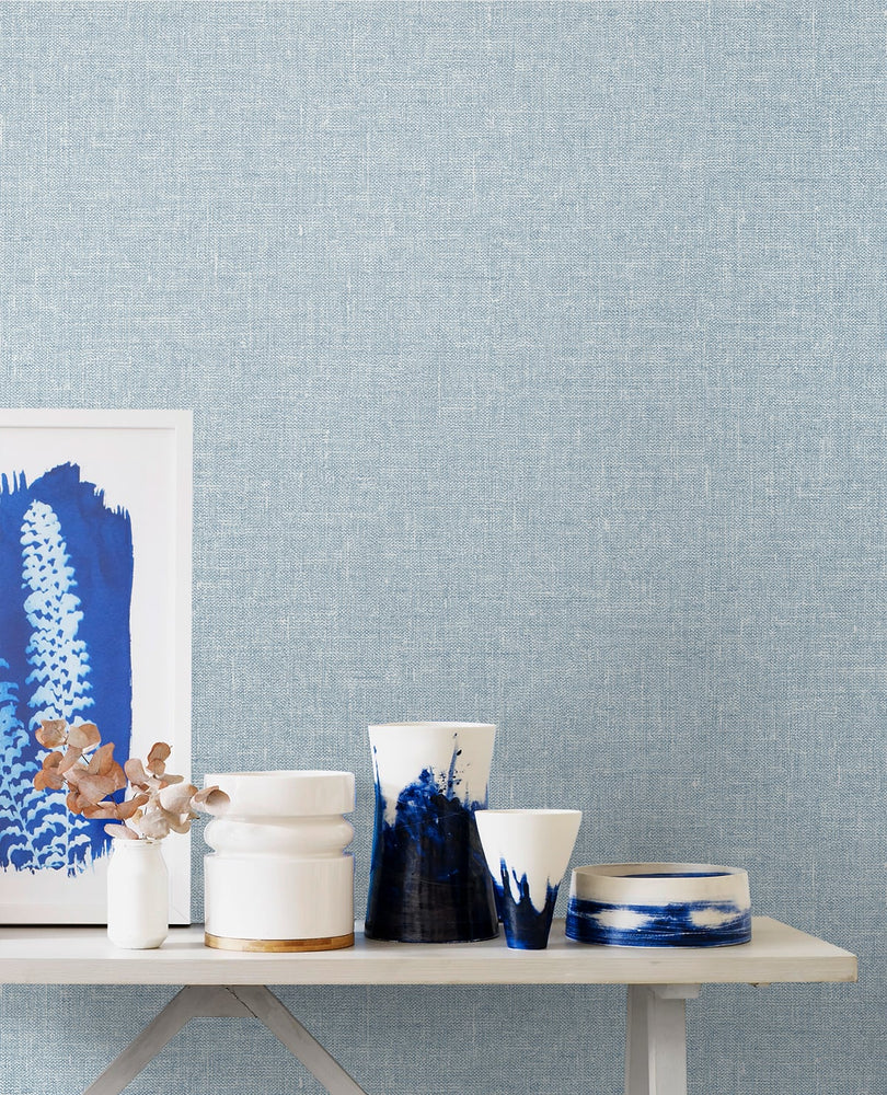 SL81132 faux linen wallpaper decor from The Simple Life collection by Seabrook Designs