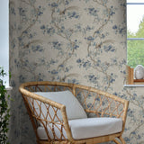 SD20906VS Chesterton vintage chinoiserie wallpaper living room from Say Decor