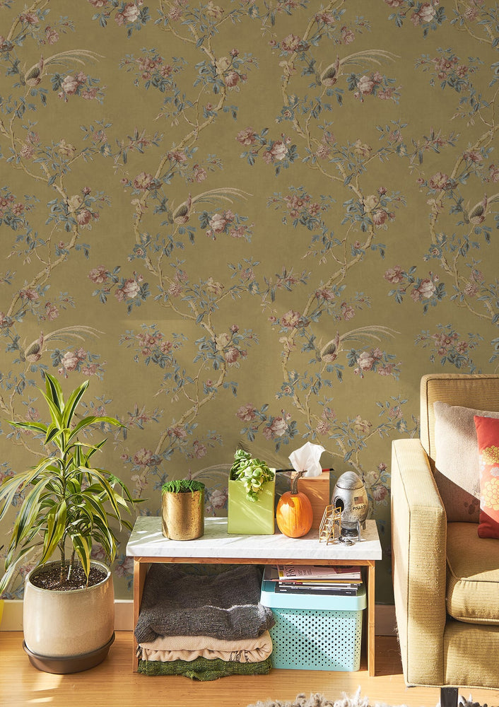 SD50906VS Chesterton vintage chinoiserie wallpaper living room from Say Decor