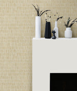 TC70003 fireplace blue grass band embossed vinyl wallpaper from the More Textures collection by Seabrook Designs
