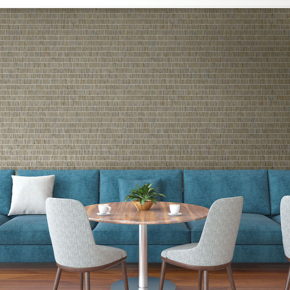 TC70018 dining blue grass band embossed vinyl wallpaper from the More Textures collection by Seabrook Designs
