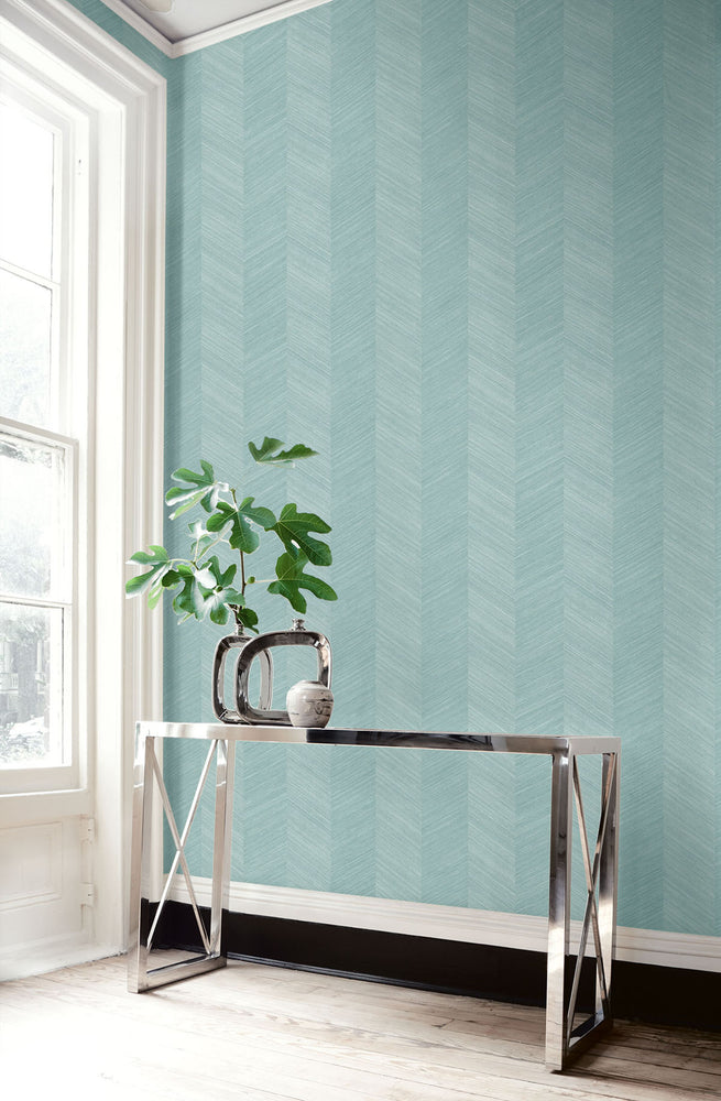 TC70104 table teal chevy hemp embossed vinyl wallpaper from the More Textures collection by Seabrook Designs