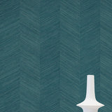 TC70114 vase teal chevy hemp embossed vinyl wallpaper from the More Textures collection by Seabrook Designs