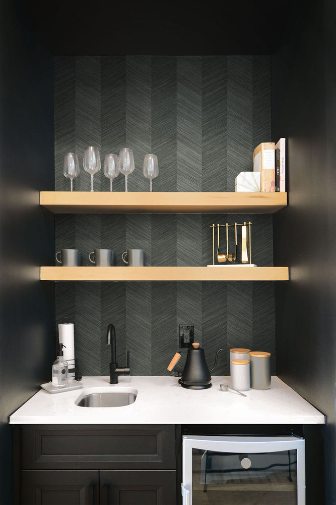 TC70118 home bar gray chevy hemp embossed vinyl wallpaper from the More Textures collection by Seabrook Designs