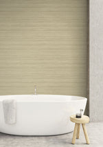 TC70313 bathroom tan shantung silk embossed vinyl wallpaper from the More Textures collection by Seabrook Designs