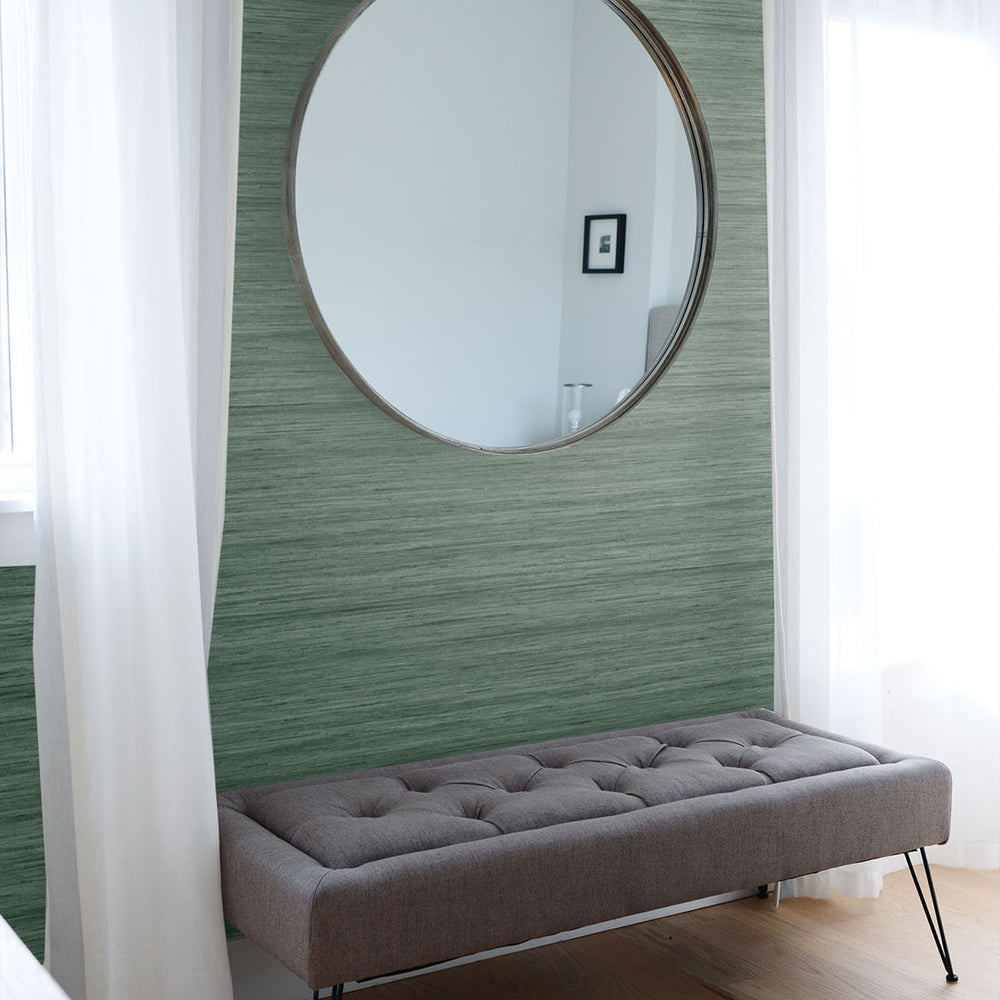 
                  
                    TC70314 bench green shantung silk embossed vinyl wallpaper from the More Textures collection by Seabrook Designs
                  
                