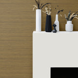 TC70317 fireplace neutral shantung silk embossed vinyl wallpaper from the More Textures collection by Seabrook Designs