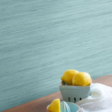 TC70322 kitchen blue shantung silk embossed vinyl wallpaper from the More Textures collection by Seabrook Designs