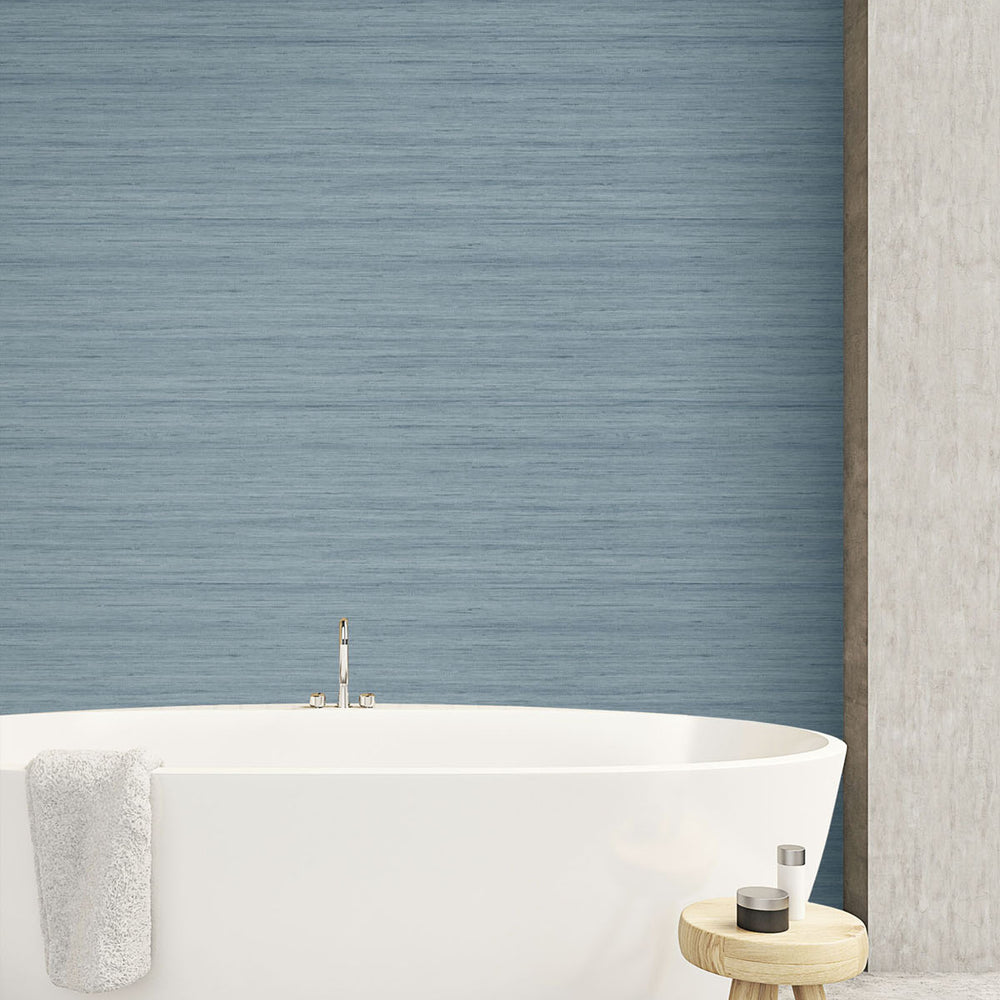 
                  
                    TC70332 bathroom blue shantung silk embossed vinyl wallpaper from the More Textures collection by Seabrook Designs
                  
                