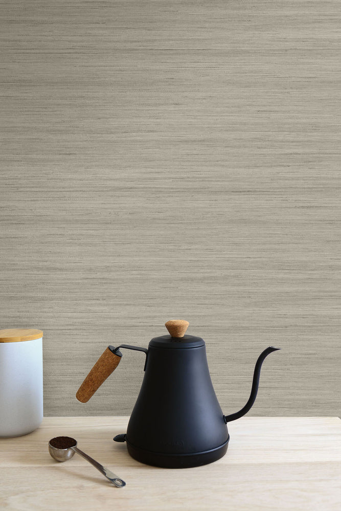 TC70337 kitchen gray shantung silk embossed vinyl wallpaper from the More Textures collection by Seabrook Designs