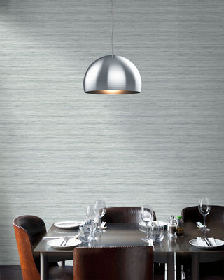 TC70338 dining room gray shantung silk embossed vinyl wallpaper from the More Textures collection by Seabrook Designs