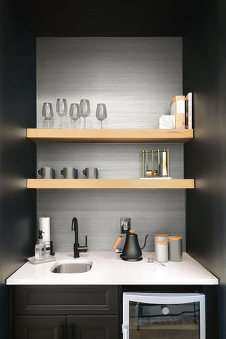 TC70368 wet bar white shantung silk embossed vinyl wallpaper from the More Textures collection by Seabrook Designs