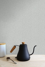 TC70408 kitchen gray cafe chevron embossed vinyl wallpaper from the More Textures collection by Seabrook Designs