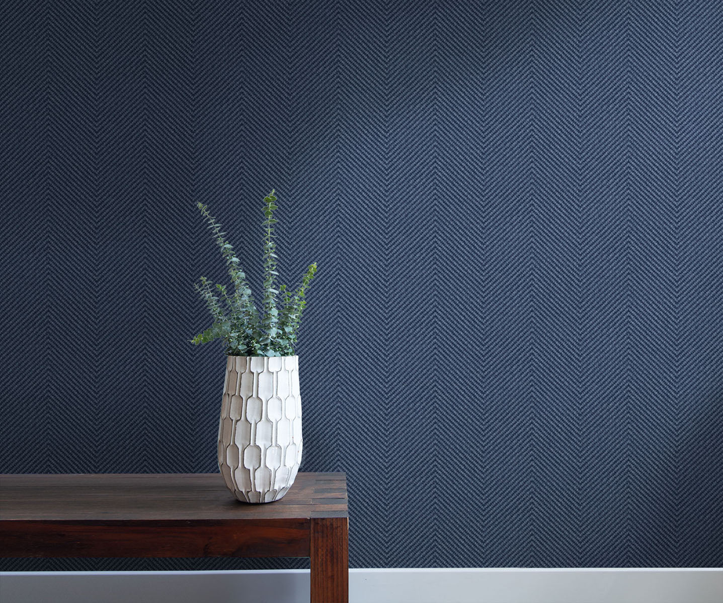 TC70412 bench blue cafe chevron embossed vinyl wallpaper from the More Textures collection by Seabrook Designs