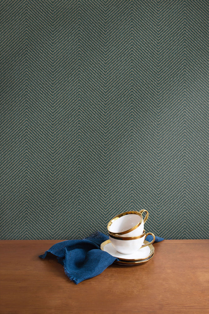 TC70414 kitchen green cafe chevron embossed vinyl wallpaper from the More Textures collection by Seabrook Designs