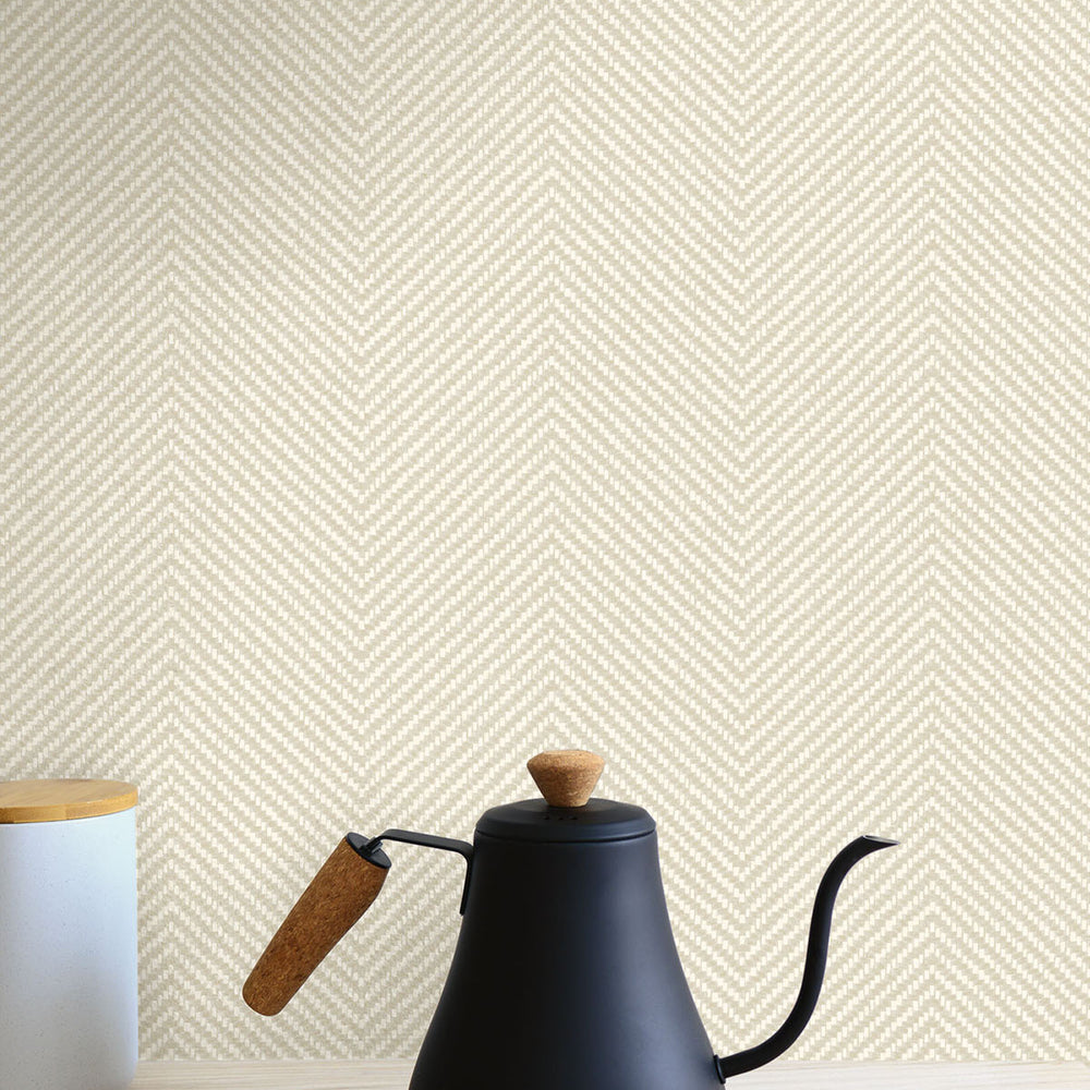 
                  
                    TC70415 kitchen ivory cafe chevron embossed vinyl wallpaper from the More Textures collection by Seabrook Designs
                  
                