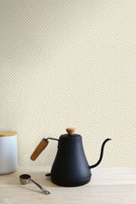 TC70415 kitchen ivory cafe chevron embossed vinyl wallpaper from the More Textures collection by Seabrook Designs