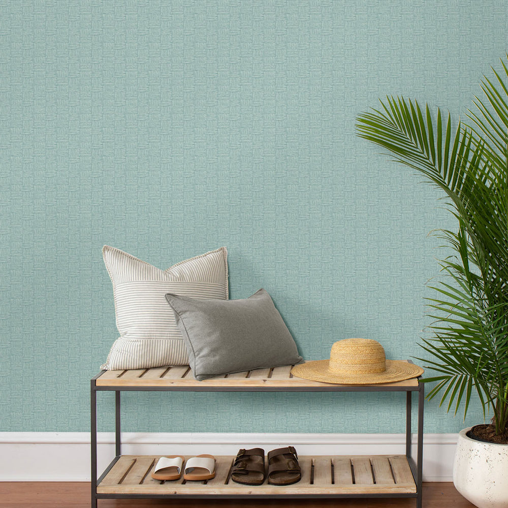 
                  
                    TC70502 entry teal seagrass weave embossed vinyl wallpaper from the More Textures collection by Seabrook Designs
                  
                