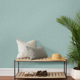 TC70502 entry teal seagrass weave embossed vinyl wallpaper from the More Textures collection by Seabrook Designs