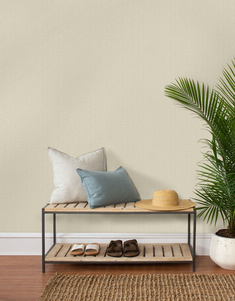 TC70505 entry tan seagrass weave embossed vinyl wallpaper from the More Textures collection by Seabrook Designs