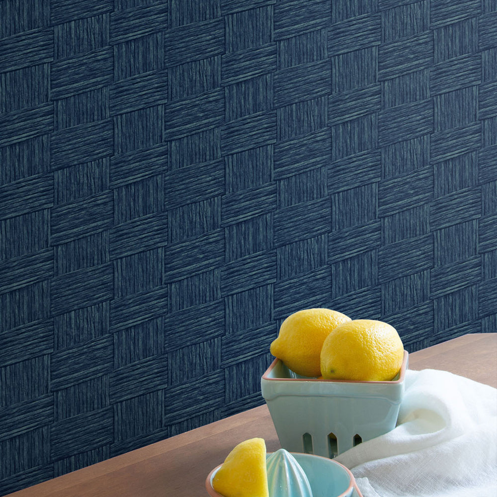 
                  
                    TC70512 kitchen blue seagrass weave embossed vinyl wallpaper from the More Textures collection by Seabrook Designs
                  
                