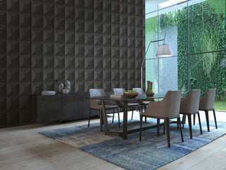 TC70600 dining room black squared away geometric embossed vinyl wallpaper from the More Textures collection by Seabrook Designs