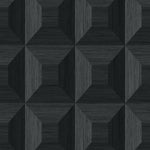 TC70600 black squared away geometric embossed vinyl wallpaper from the More Textures collection by Seabrook Designs