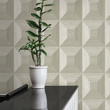 TC70605 plant tan squared away geometric embossed vinyl wallpaper from the More Textures collection by Seabrook Designs