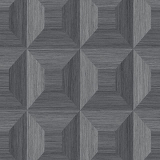 TC70608 gray squared away geometric embossed vinyl wallpaper from the More Textures collection by Seabrook Designs