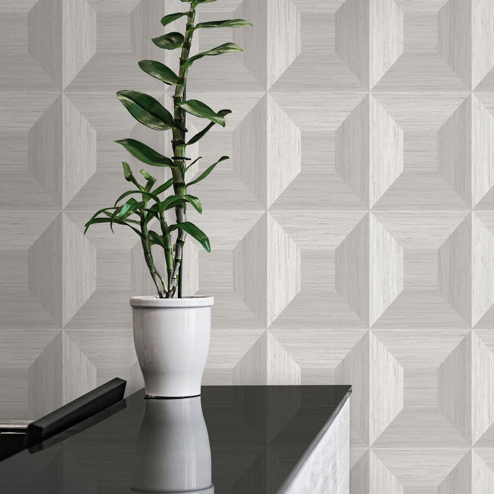 
                  
                    TC70618 plant gray squared away geometric embossed vinyl wallpaper from the More Textures collection by Seabrook Designs
                  
                