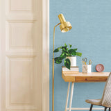 TC70702 desk blue sisal hemp grasscloth embossed vinyl wallpaper from the More Textures collection by Seabrook Designs