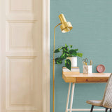 TC70704 desk teal sisal hemp grasscloth embossed vinyl wallpaper from the More Textures collection by Seabrook Designs