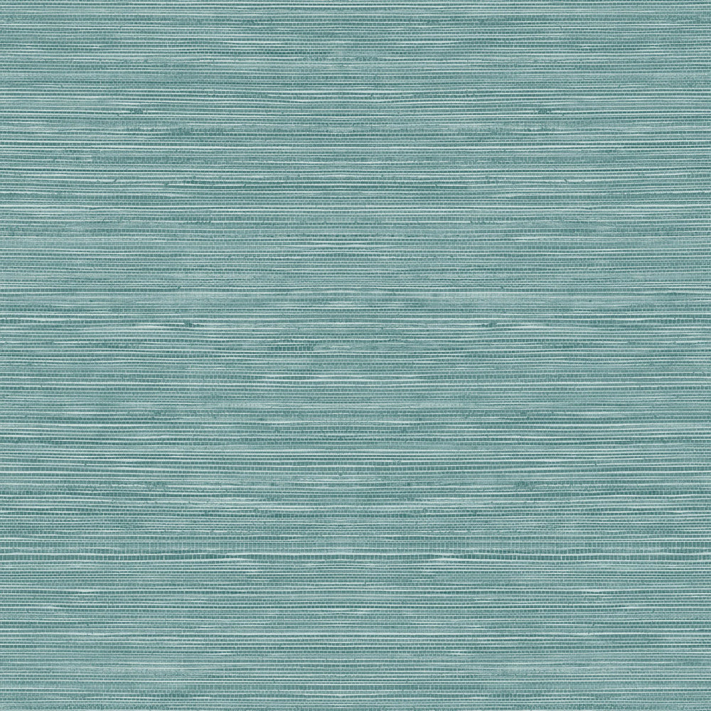 TC70704 teal sisal hemp grasscloth embossed vinyl wallpaper from the More Textures collection by Seabrook Designs