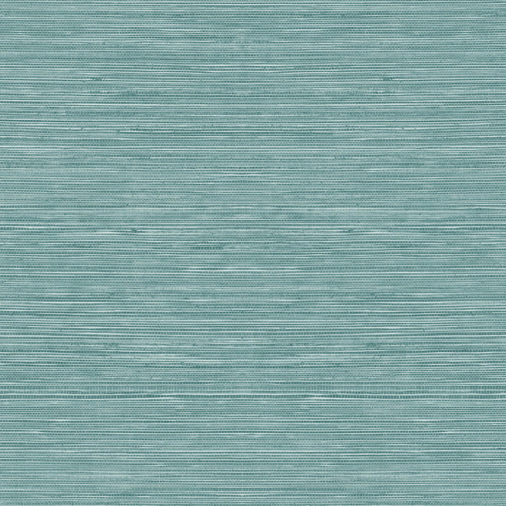 TC70704 teal sisal hemp grasscloth embossed vinyl wallpaper from the More Textures collection by Seabrook Designs