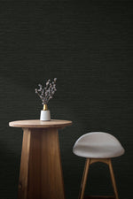 TC70710 table black sisal hemp grasscloth embossed vinyl wallpaper from the More Textures collection by Seabrook Designs