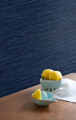 TC70722 kitchen blue sisal hemp grasscloth embossed vinyl wallpaper from the More Textures collection by Seabrook Designs