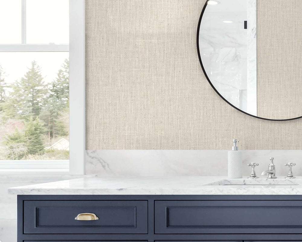 TG60018 vinyl linen wallpaper bathroom from the Tedlar Textures collection by DuPont